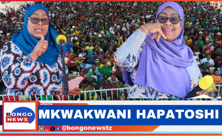  RAIS SAMIA KUWA NA MKUTANO MKUBWA WA HADHARA VIWANJA VYA MKWAKWANI.